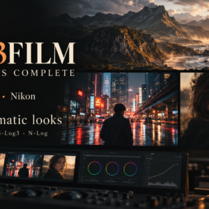 LOG3FILM Video LUTs Complete: 108 cinematic looks for Canon C-Log2 and C-Log3, Sony S-Log3 and Nikon N-Log. Creative visualization.
